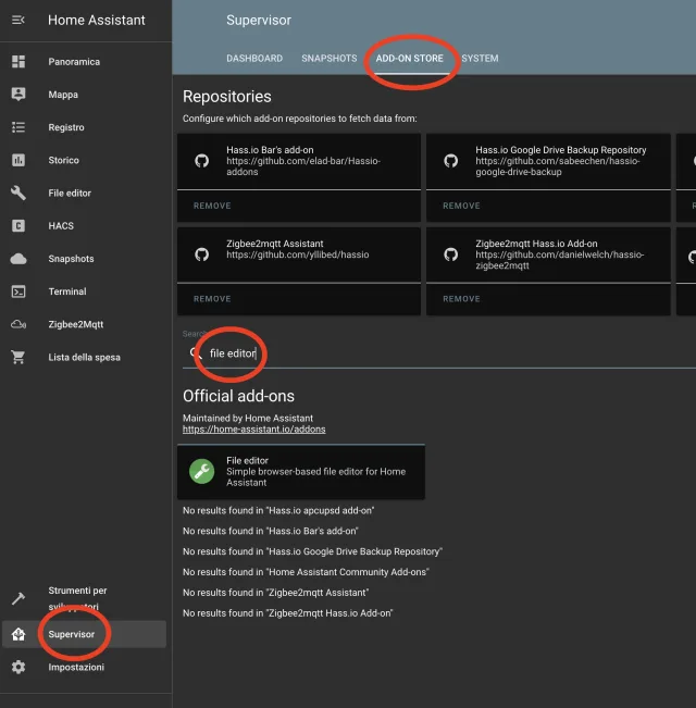 Add-on Store, file editor