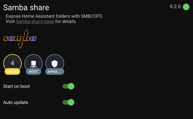 Attivazione Samba Share