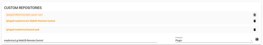 Pagina custom repositories