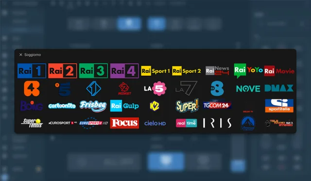 Pagina per la scelta grafica dei canali
