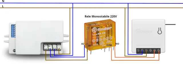 Schema con relè monostabile