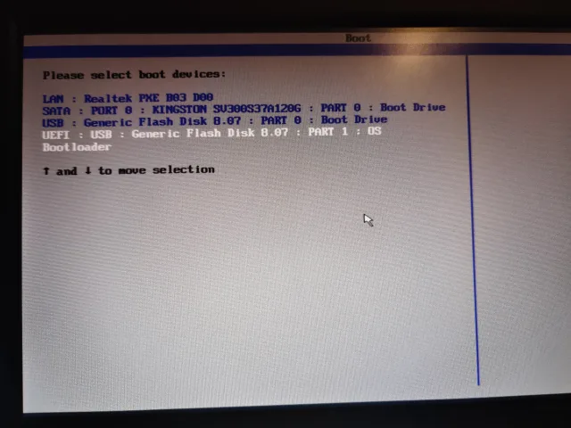 Schermata Bios boot