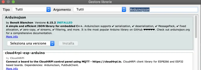 Arduino Json libreria
