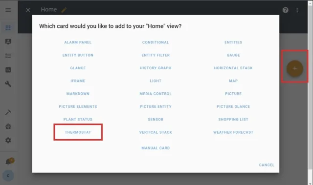 Selezione CARD da visualizzare