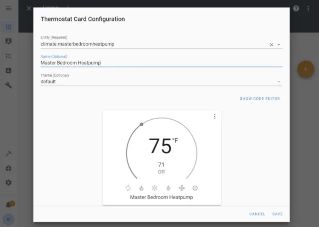 Configurazione CARD Home Assistant