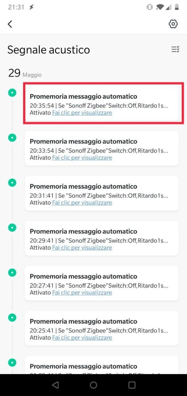 Orario fine Test Sonoff ZigBee