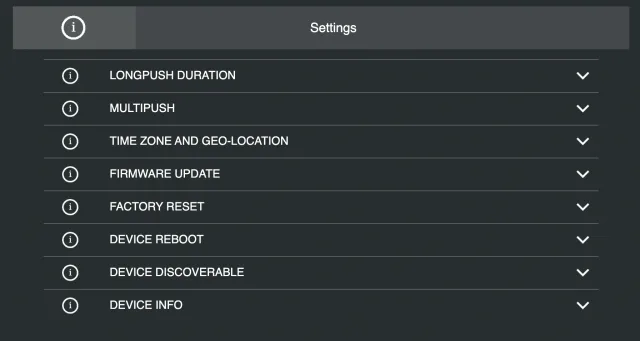 schermata impostazioni