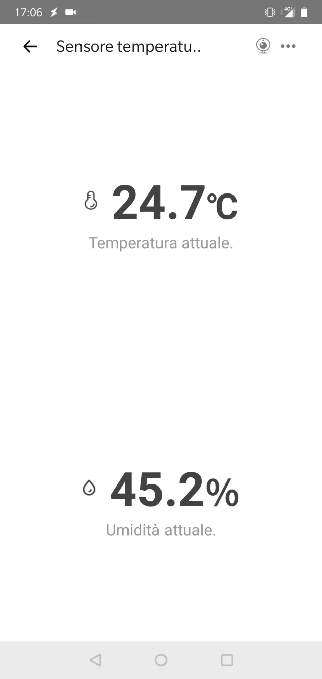 Monitoraggio temperatura e umidità app eWeLink
