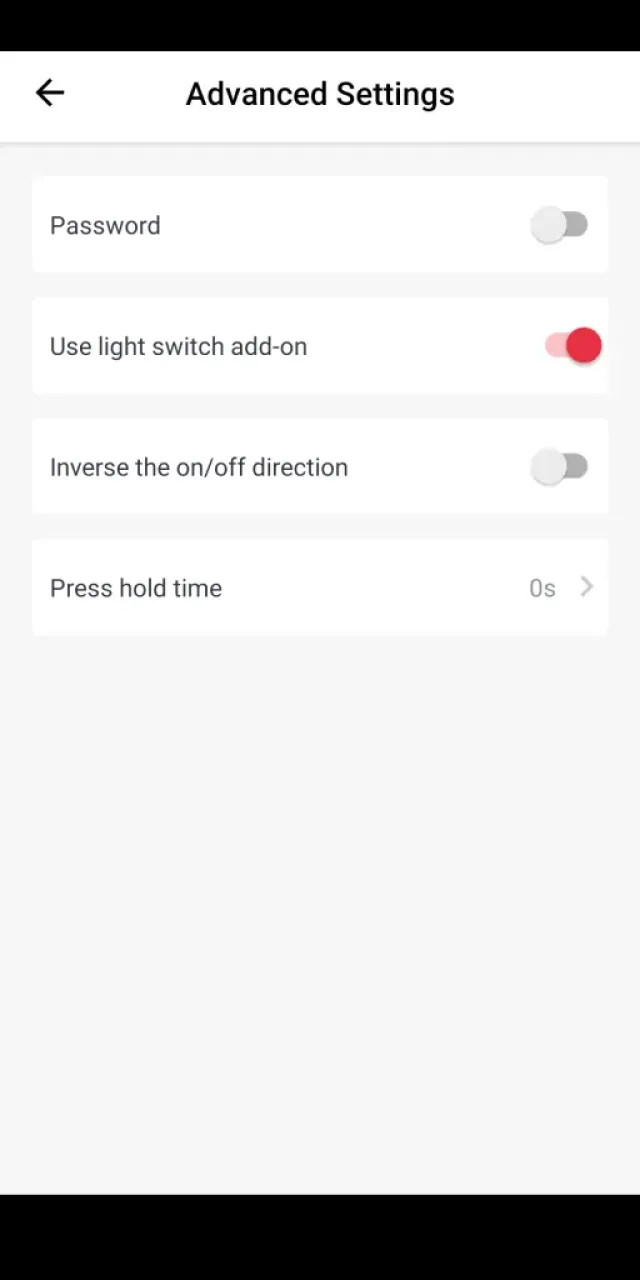 Schermata app switchbot