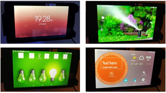Esempio di Tablet a parete dedicato alla domotica