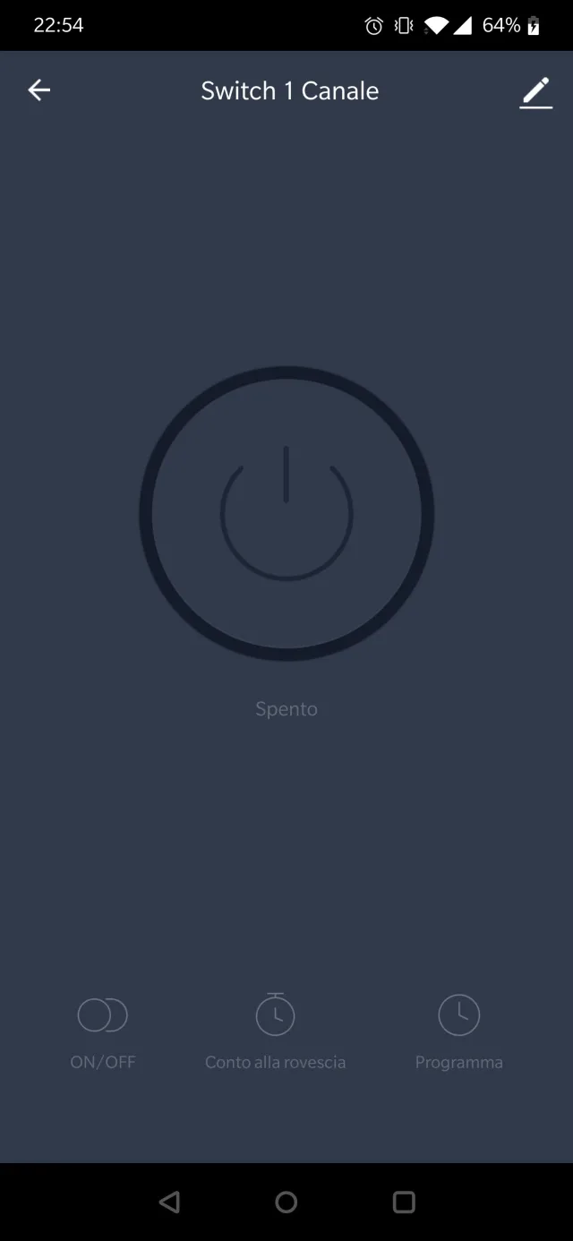 schermata applicazione switch