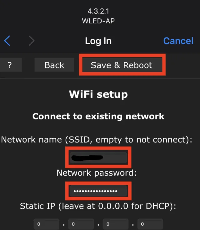 seconda pagina configurazione