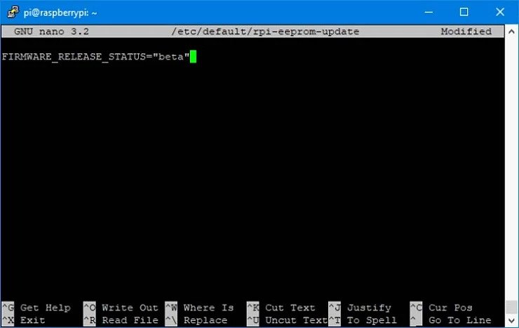 Etc default. Команда судо нано / и т.д. / по умолчанию / RPI-EEPROM-update.