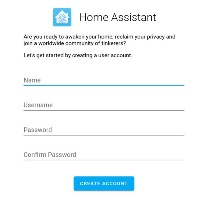 First Config Hassio Username Password