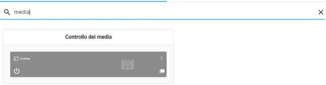 plancia Home Assistant controllo dei media