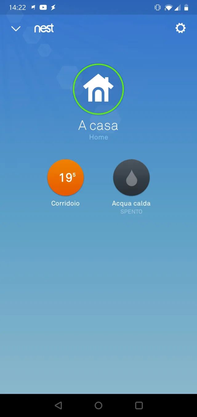 Schermata principale app Nest