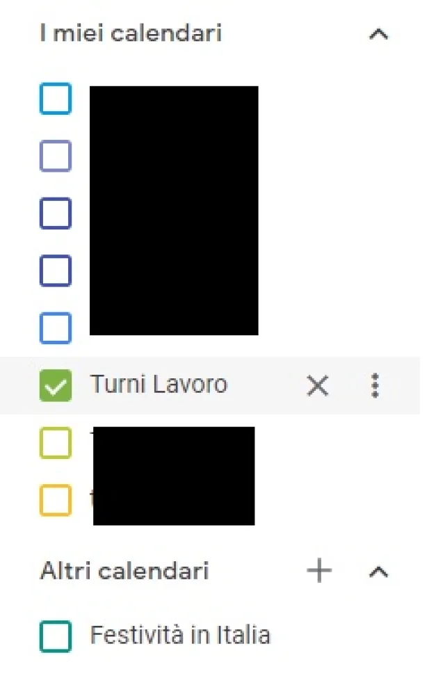 Selezione Turni Lavoro da Google Calendar