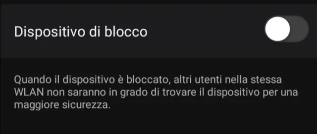 Switch off dispositivo di blocco