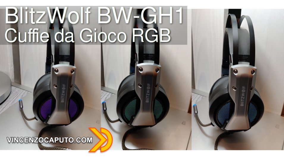 BlitzWolf BW-GH1 le cuffie gaming con effetto LED RGB