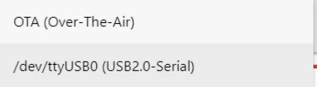 Usb select from Tool Esp Home