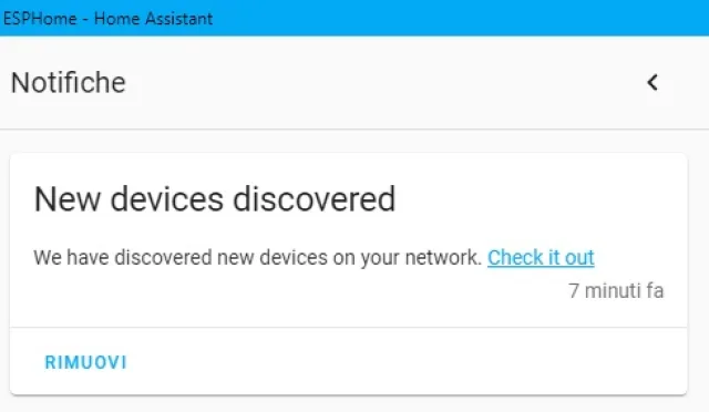 Notifica new device discovered Home Assistant