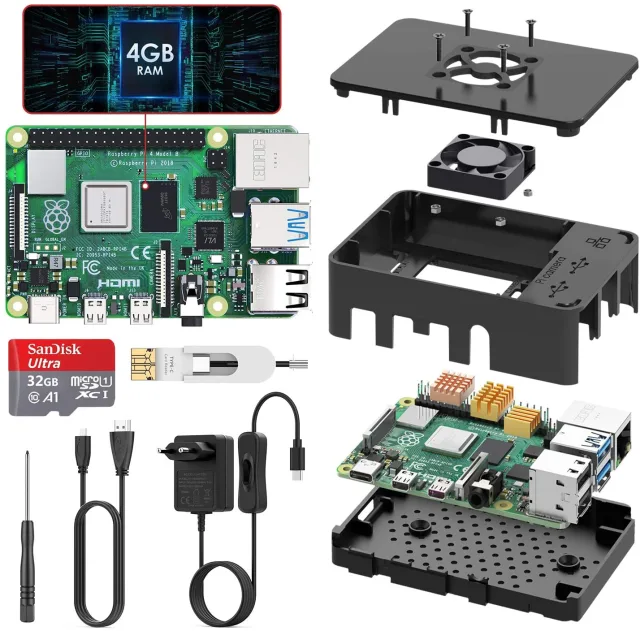 Stareter Kit Raspberry Pi 4 4Gb Ram