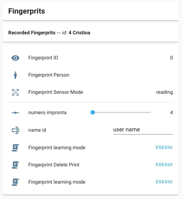 Card Standard Lovelace fingerprint