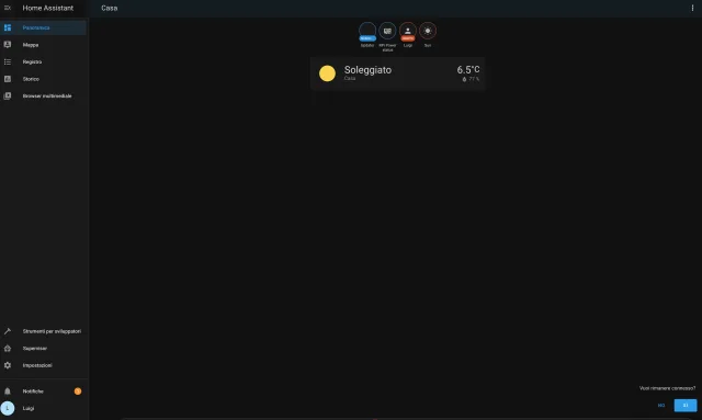 pagina iniziale di Home Assistant