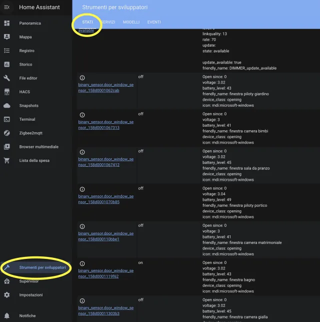 schermata Home Assistant