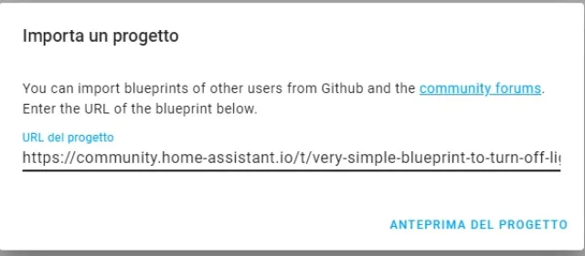 anteprima del progetto