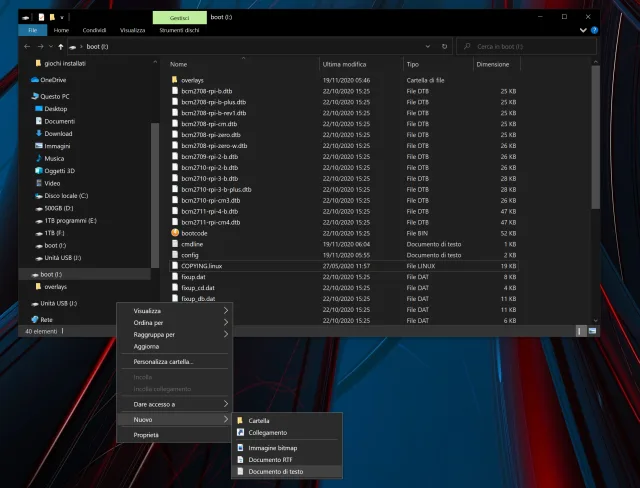 seconda selezione windows