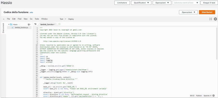 Codice Python Lambda Function