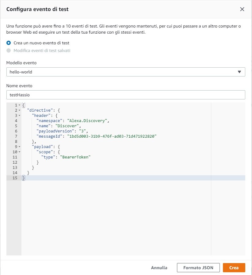 Configura Evento Test