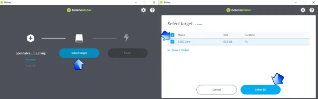 select target e microSd