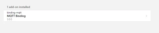 addon mqtt binding installato