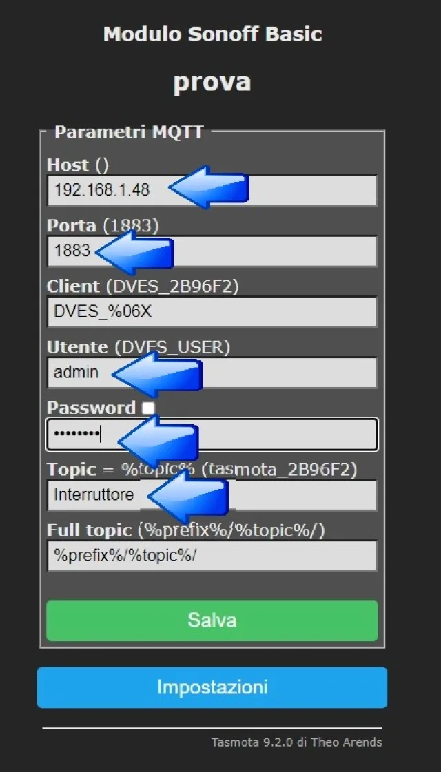Tasmota Mqtt configuration