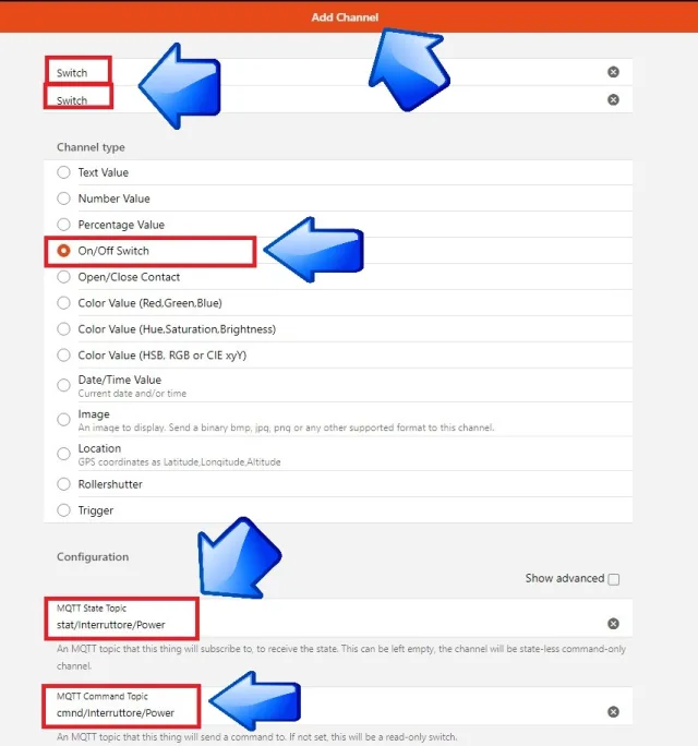 Command Topic e State Topic Mqtt OpenHab