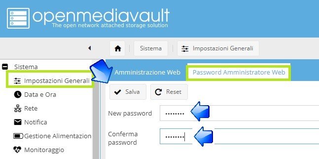 Password Amministratore Web