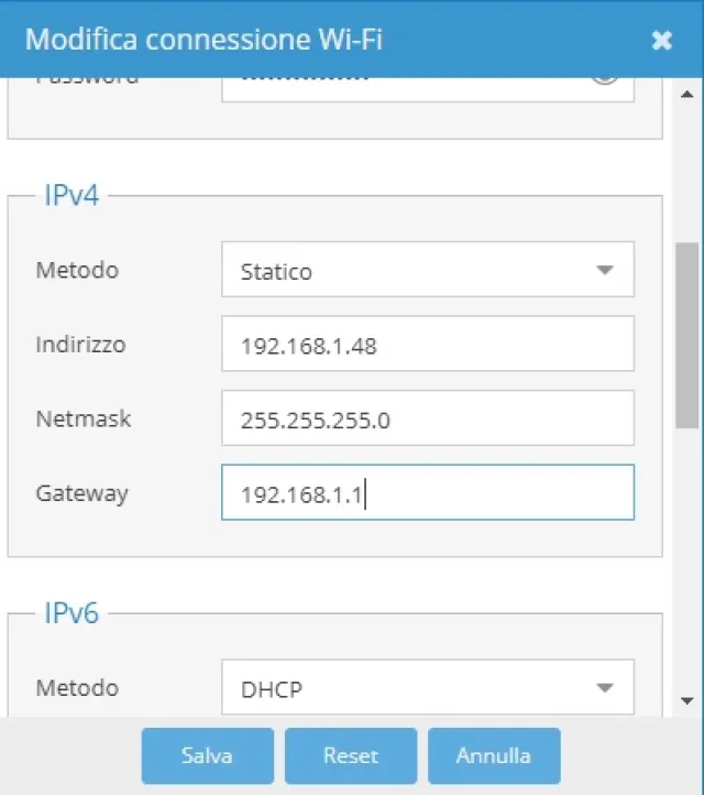 Impostazioni di Rete