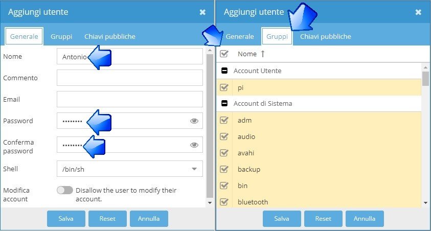Aggiungi utente Generale