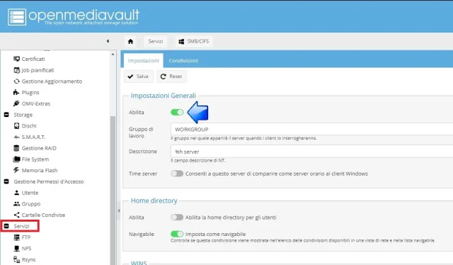 Abilitazione Samba 1