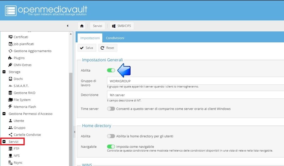 Abilitazione Samba 1