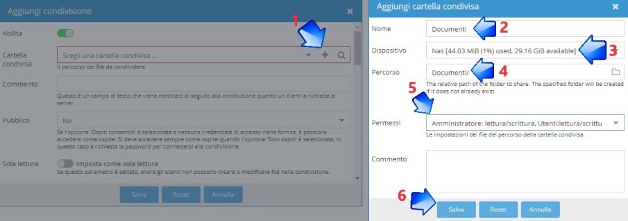 aggiungi condivisione Samba