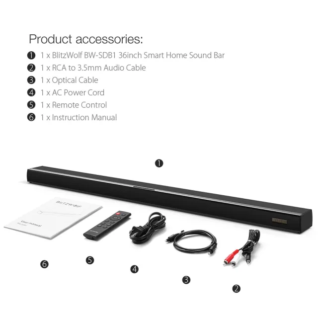 Soundbar BlitzWolf BW-SDB1 60W - La Mia Prova