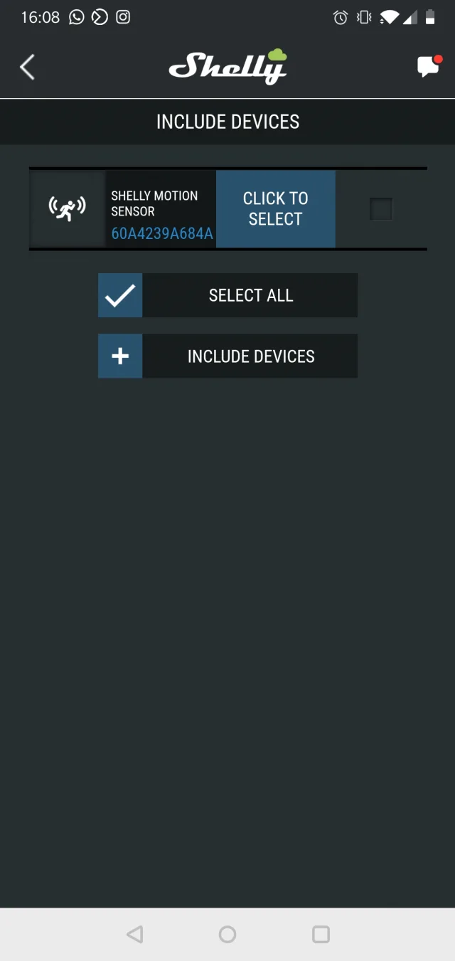 Schermata Shelly Cloud App