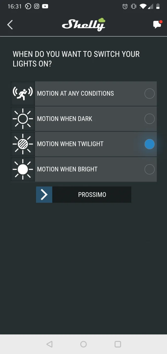 Schermata Shelly Cloud App