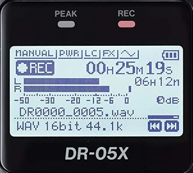 Tascam Dr 05x display