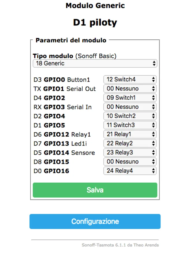 Monitorare lo stato on-off di un punto luce usando Sonoff e Relè passo passo
