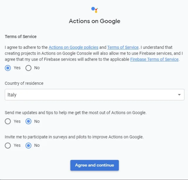 Termini di servizio Google