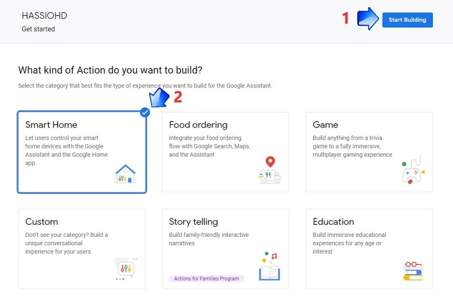 Smart Home Start Building google assistant